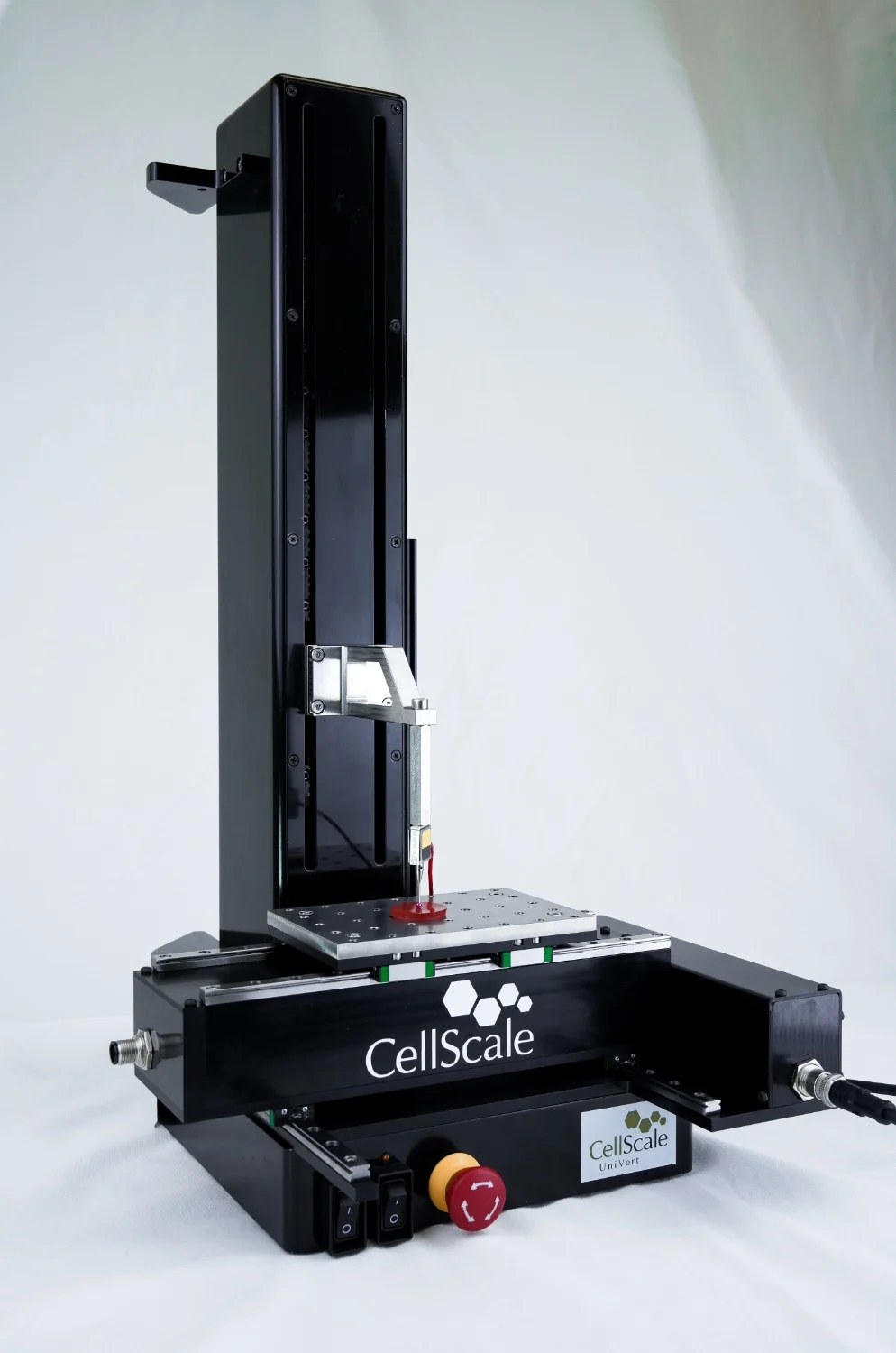 The UniVert with the XY Stage upgrade with indentation testing sample