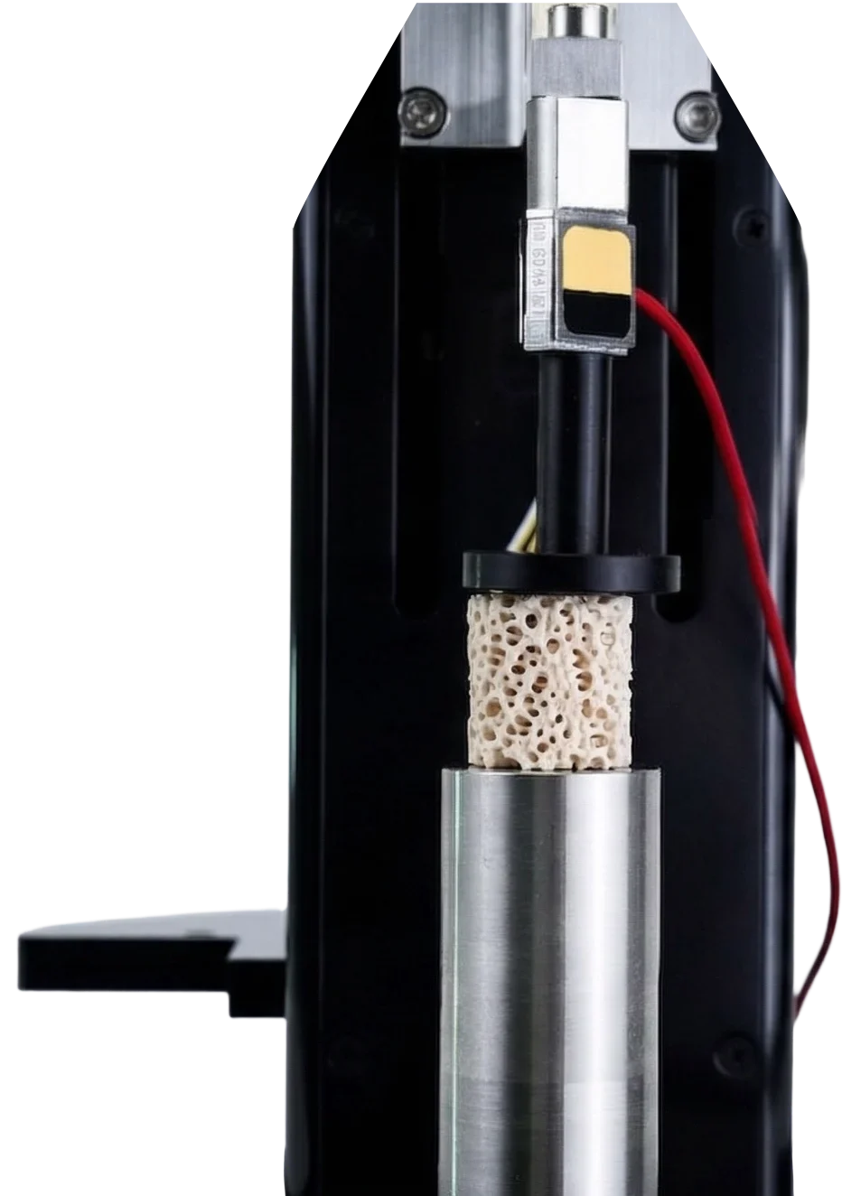 A UniVert S compressing a bone sample for bone tissue engineering research