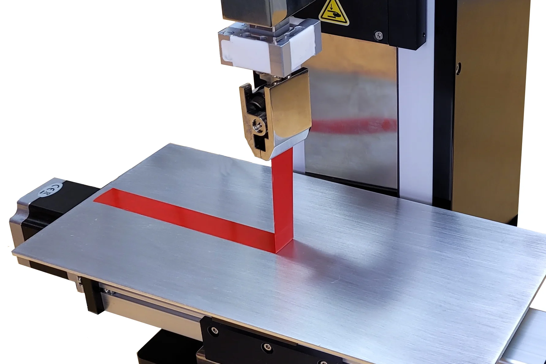 A peel test on red adhesive tape with the UniVert