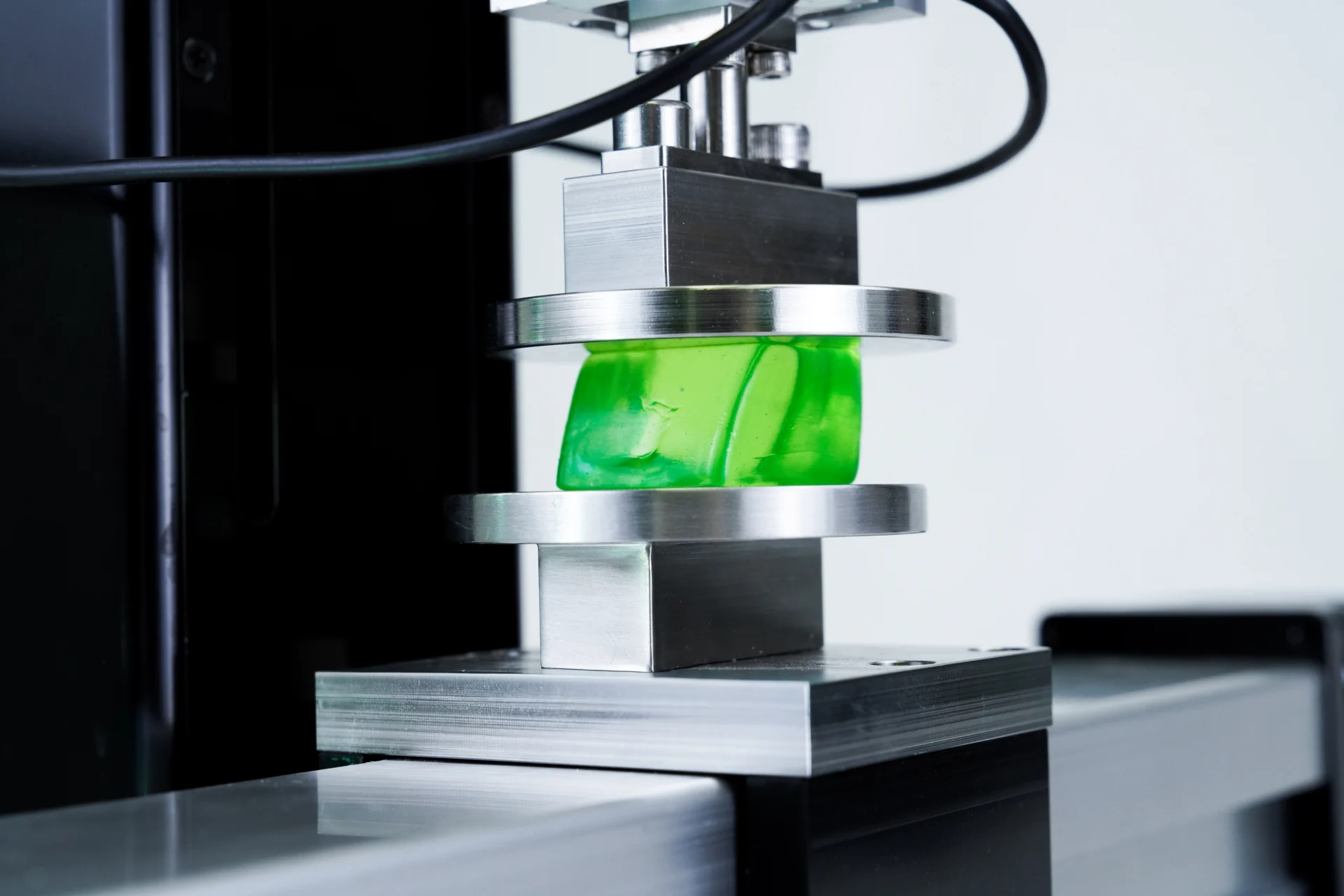 A green gel being shear tested on the UniVert