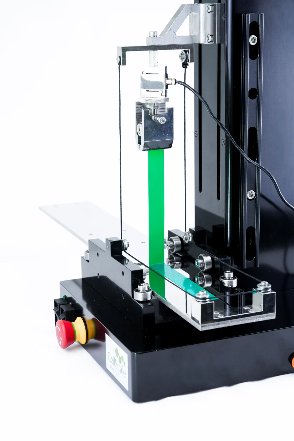 A green tape being peel tested on the UniVert