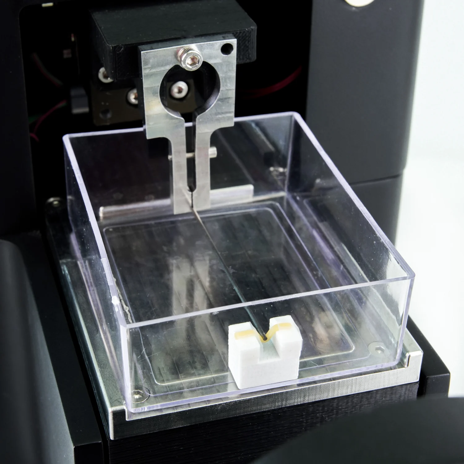 3-point tension setup for tensile and creep testing on the MicroTester