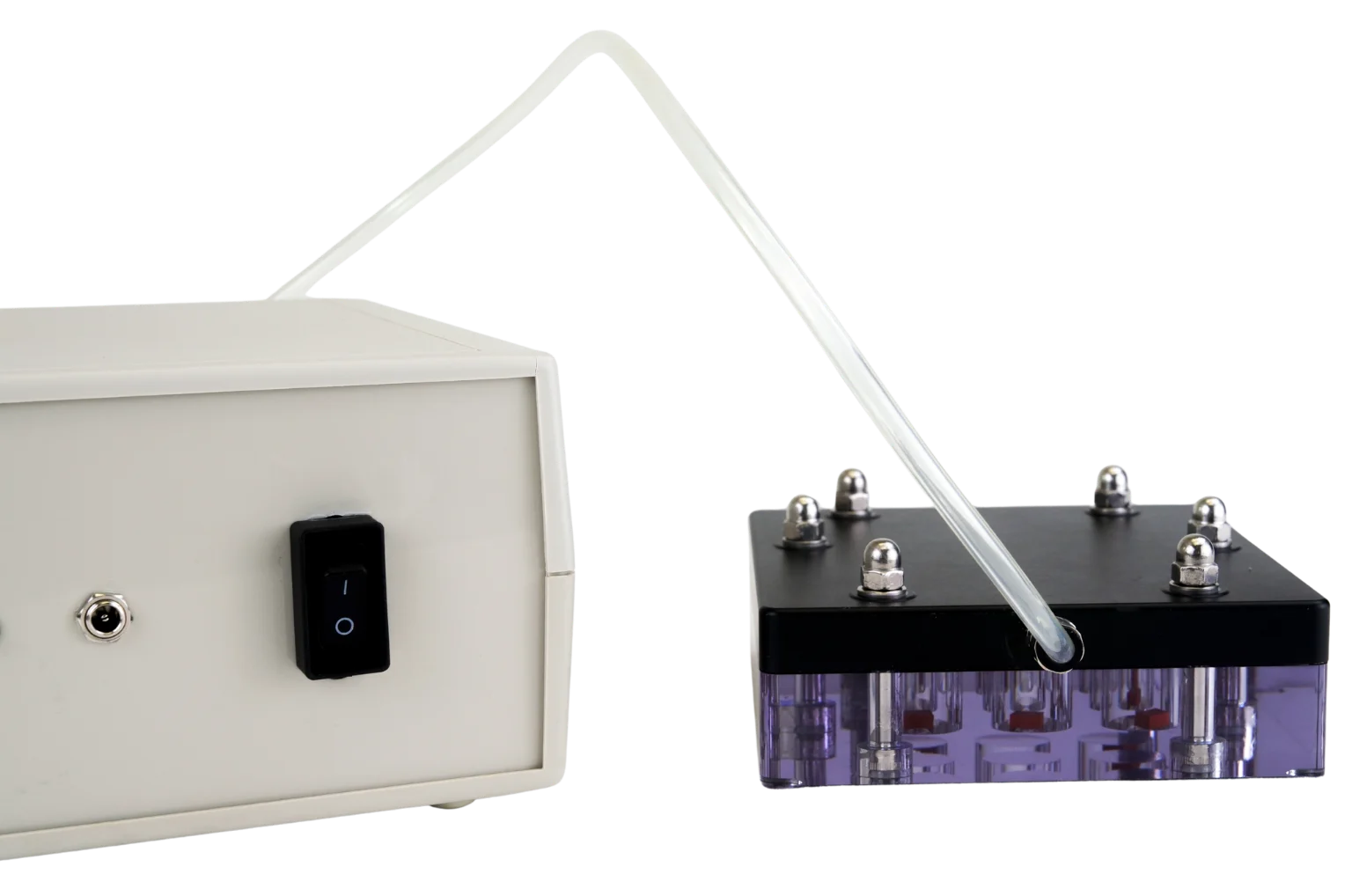 The MCTR bioreactor setup with control box