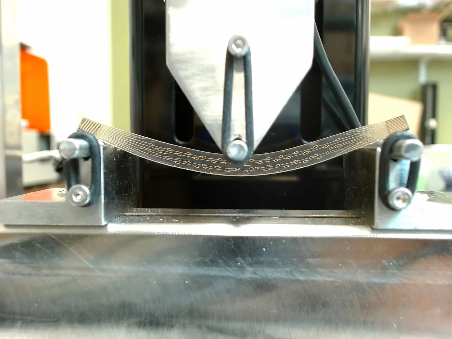 A neural electrode film under bending for neural tissue mechanics research